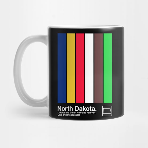 North Dakota State Flag // Original Minimalist Artwork Poster Design by DankFutura